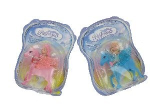 Pegasus-Pferd mit Puppe (2er-Set)