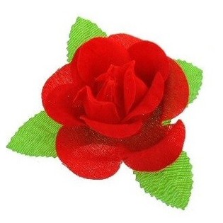 CORSAGE - ROSE MIT BLATT (24 Stk.)