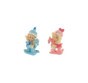 Baby auf Schaukelpferd Dekoration 5 cm (24 Stk.)