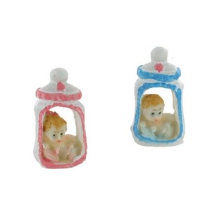 Geburts- & Babyparty-Deko - Baby im Fl&auml;schchen 5,5 cm (12 Stk.)