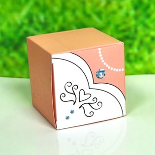 Hochzeit Geschenkbox f&uuml;r Gastgeschenke - Motiv Braut / Frau (12 Stk.)