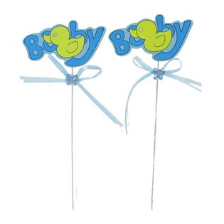 Babyparty Tortenstecker - Babyblau (12er-Pack)