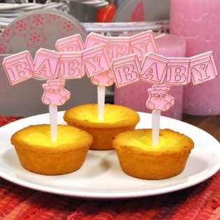 Geburt Cupcake Picker - Babyrosa (12er-Pack)