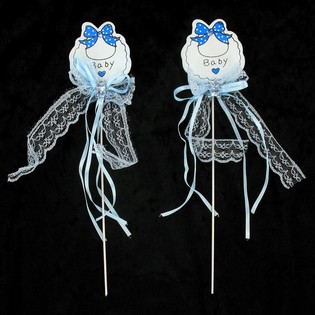 GEBURTSTORTEN-PIKER - BABYBLAU (12 Stk.)