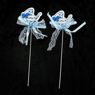 GEBURTSTAGS- UND GEBURTSTORTEN-PICKER - BLAUER KINDERWAGEN (12 Stk.)