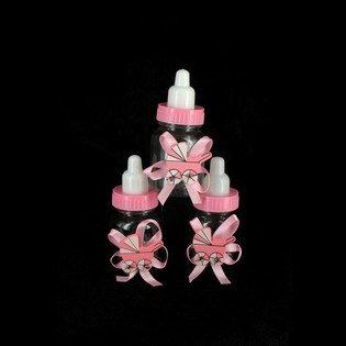 PINK DEKO-Wasserflasche mit BABY (12p.)