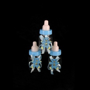 DEKORATION BLUE Wasserflasche mit BEAR (12p.)