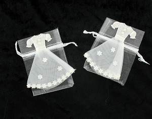 Hochzeitsgeschenkbeutel mit Brautkleid (12 Stk.)