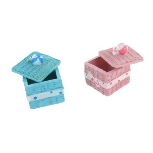 Deko-Aufbewahrungsbox - Rosa/Blau (2er-Set)