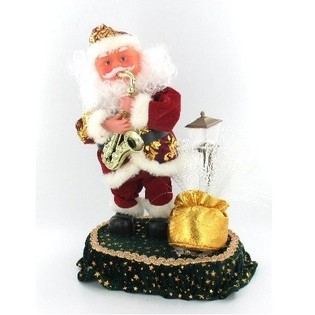 BEWEGLICHER WEIHNACHTSMANN MIT SAXOPHON