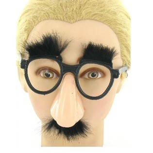 Partyeffektbrille mit Nase und Schnurrbart (12 Stk.)
