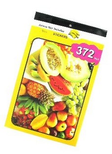 Stickerb&uuml;cher Motiv: Obst (12 St&uuml;ck)