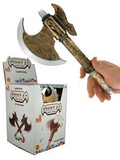 Spielzeug-Axt mit Sound und S&uuml;&szlig;igkeiten (12 Stk.)