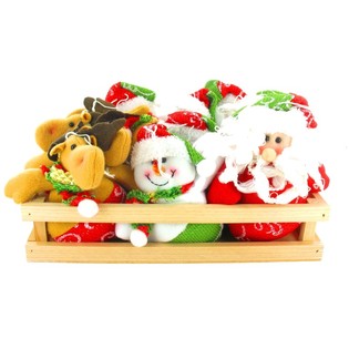 PLUSH Schnee- & SANTA in Holzkiste - MODELL 2 (12p.)