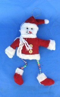 DEKORATION SCHNEEMANN MIT PERLENBEINEN (10 St.)