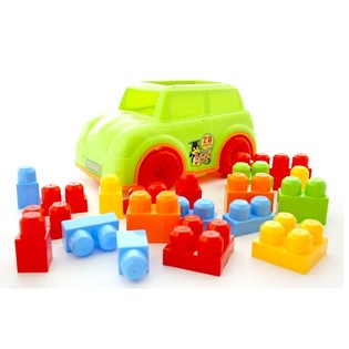 Spielzeugauto mit gro&szlig;en Bausteinen (2 Stk.)