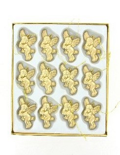 12 Goldene Weihnachtsengel in Box