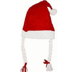 Weihnachtsm&uuml;tze mit Z&ouml;pfen (12 Stk.)