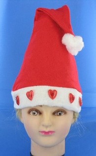 Weihnachtsm&uuml;tze mit leuchtenden Herzen (12er-Pack)