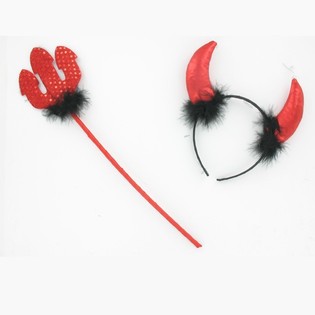 Teufel-Diadem mit Stab (12 Stk.)