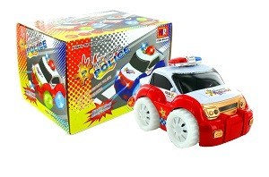 Bump & Go Polizei-Spielzeugauto mit Licht und Sound