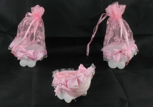 DEKO-KINDERWAGEN - BABY-ROSA (20 Stk.)