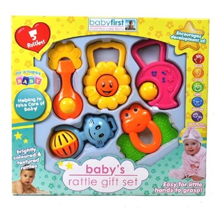 5-teiliges Baby-Rassel-Geschenkset