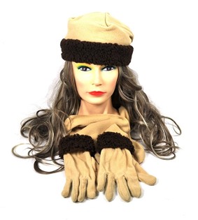Microfleece-Set 3-teilig Beige