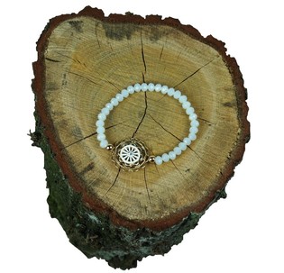 Ibiza-Style Armband Wei&szlig; mit Anh&auml;nger (1 Stk.)