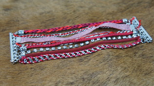 Ibiza Armband 8-lagig Rot (1 Stk.)
