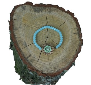 Armband Blau mit Anhänger (Ibiza-Style, 1 Stk.)