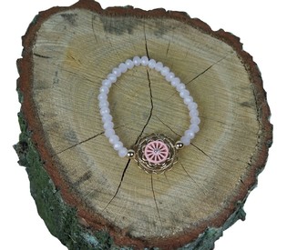Ibiza-Armband Rosa mit Anh&auml;nger (1 Stk.)