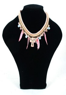 Luxus-Ibiza-Style-Halskette Rosa (1 Stk.)