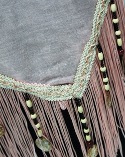 Luxus Ibiza-Schal mit Fransen Pink (1 Stk.)