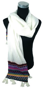 Luxus Ibiza-Look Schal Creme (1 Stk.)