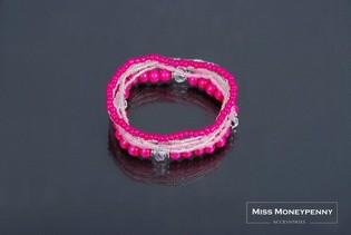 Ibiza-Armband 7-reihig Rosa (1 Stk.) - B2B Gro&szlig;handel