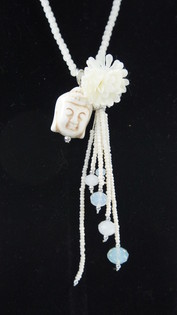 Buddha-Halskette Creme (1 Stk.) | Ibiza-Style Modeschmuck