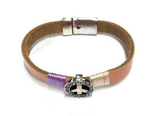 Luxus Ibiza-Armband Altrosa Peace-Zeichen | B2B Gro&szlig;handel