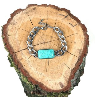 Armband im Ibiza-Style Silberoptik Blau (1 Stk.)