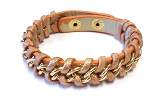 Ibiza-Armband Geflochten Lachsfarben (1 Stk.)