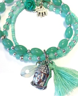 Ibiza-Style Armband Mint Buddha (1 Stk.)