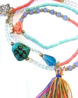 Elastisches 3-reihiges Armband Buddha (1 Stk.)