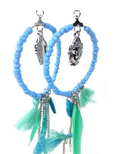 Luxus Ibiza-Look Ohrring Mint mit Anh&auml;ngern (1 Stk.)