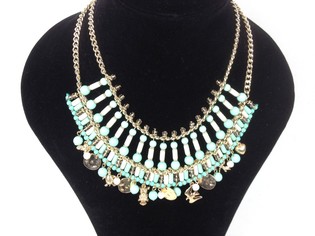 Luxus-Halskette Mint mit M&uuml;nzen (1 Stk.) - Ibiza-Style Boho-Kette