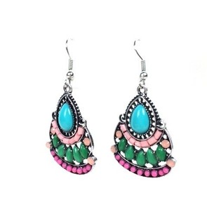 Ibiza-Style Ohrringe Multicolor (1 Stk.)