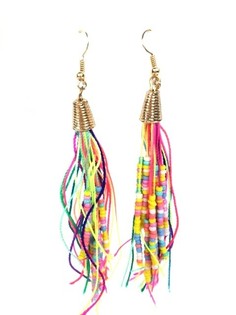 Ibiza-Style Perlenohrringe Multicolor (1 Stk.)