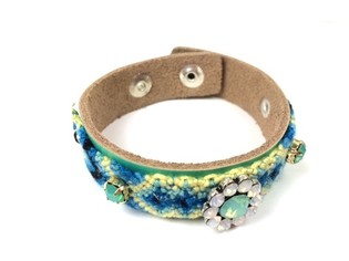 Luxus Ibiza-Look Armband Mint-Blume (1 Stk.)