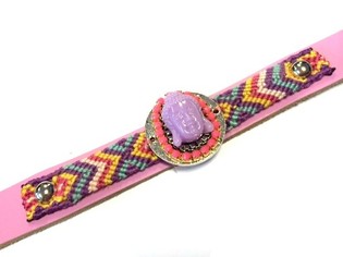 Luxus Armband lila Buddha (1 Stk.)