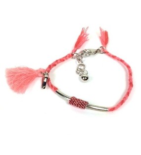Geflochtenes Ibiza-Armband Rosa (1 Stk.)