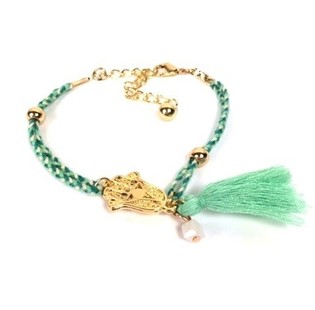 Geflochtenes Armband Blau/Weiß (1 Stk.)